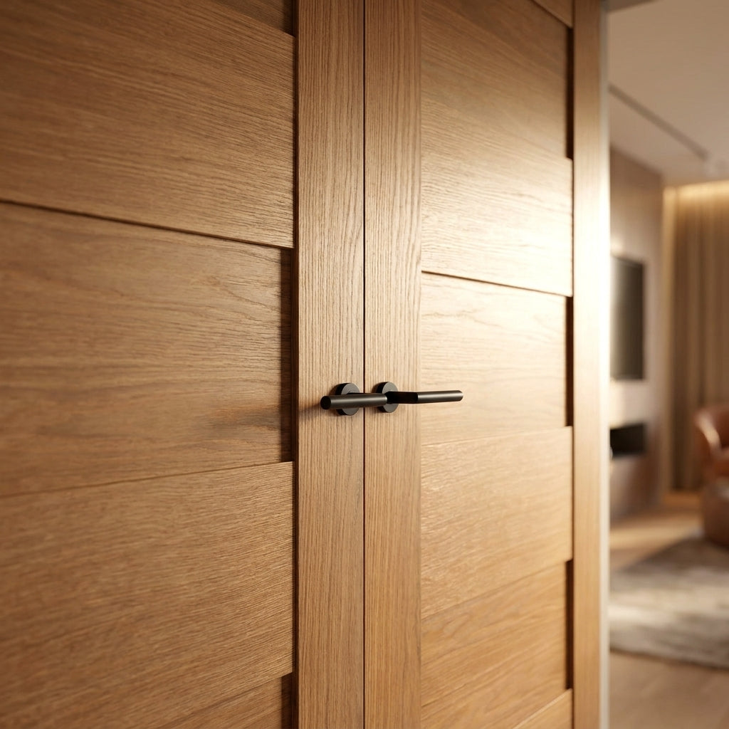 Internal Edison 7P Fully Finished Oak Pair Door - detail view