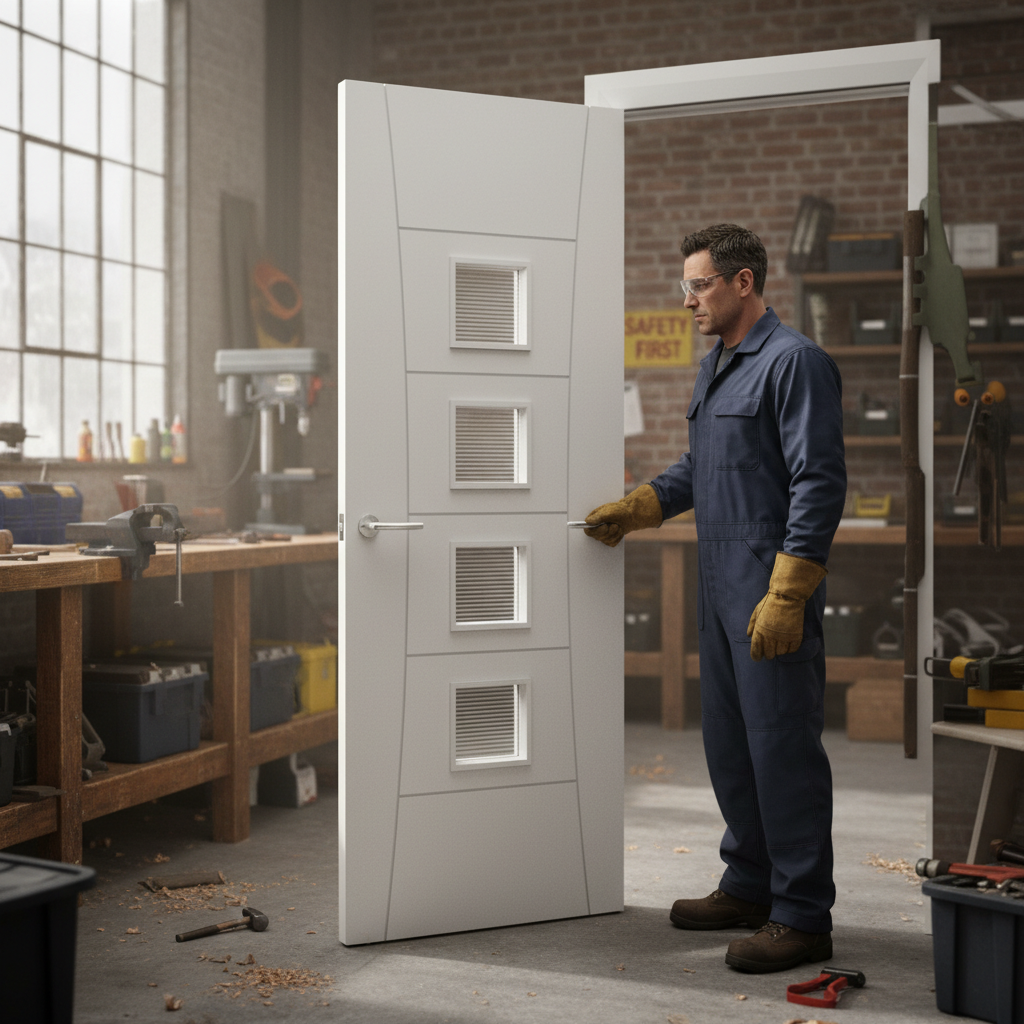 Premium White Glazed Fire Door with Solid Core, FD30 Rating, and Custom Sizes Available