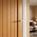 FD30 Fire Rated Oak Internal Door Unfinished 1 Panel Pattern - detail view