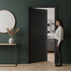 Premium 3-Panel Internal Door with Dark Charcoal Finish and Engineered Construction for Strength and Stability