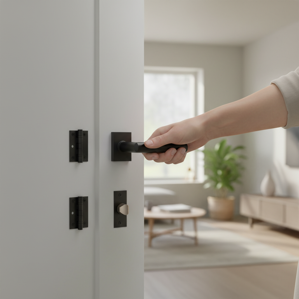 Premium Matt Black Interior Door Handle Pack with Hinges and Latch for Industrial Style Doors