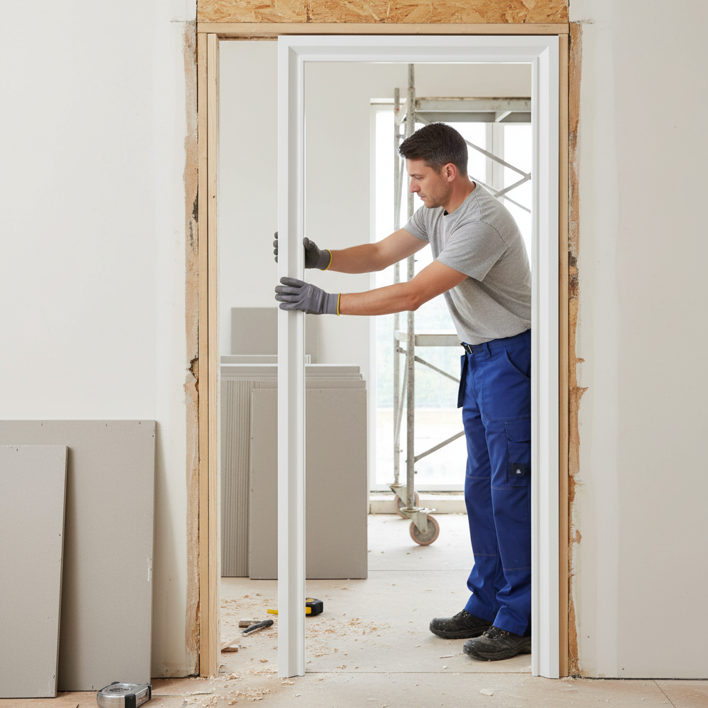 White Primed Door Lining Set with Double Coat Finish and Complete Accessories for Easy Installation