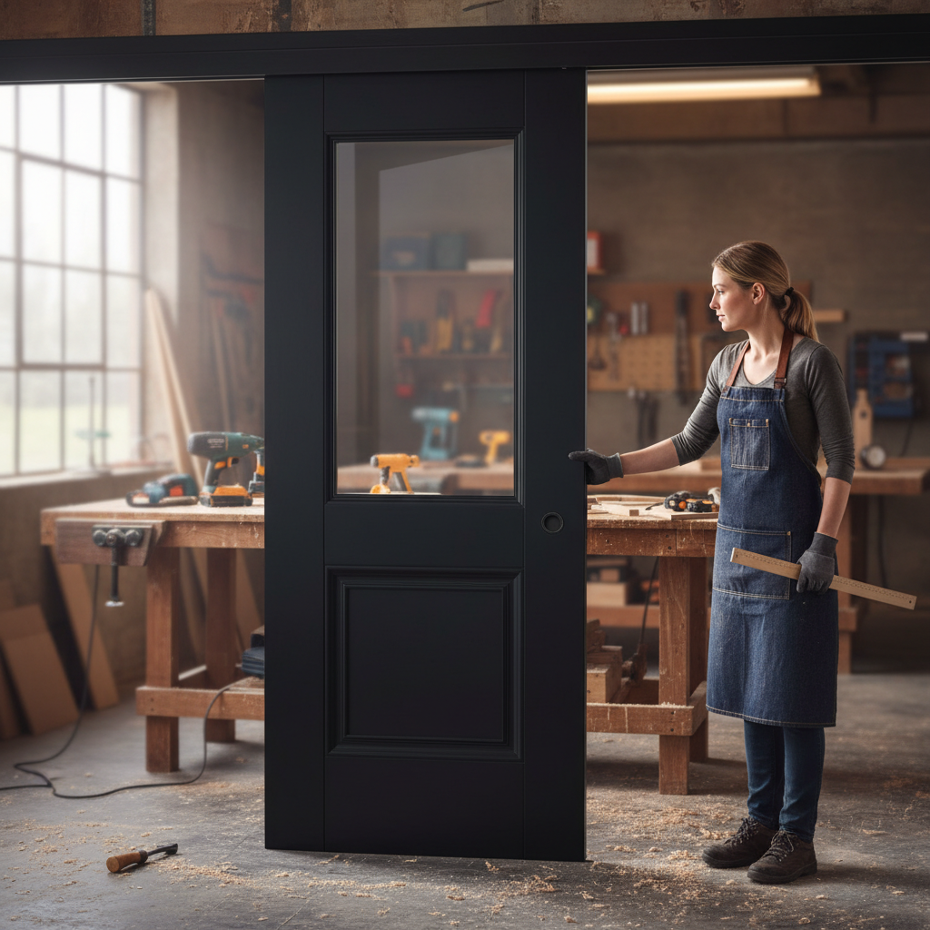 Premium Glazed Pocket Door Set with Galvanized Steel Frame for Stylish Home Upgrades