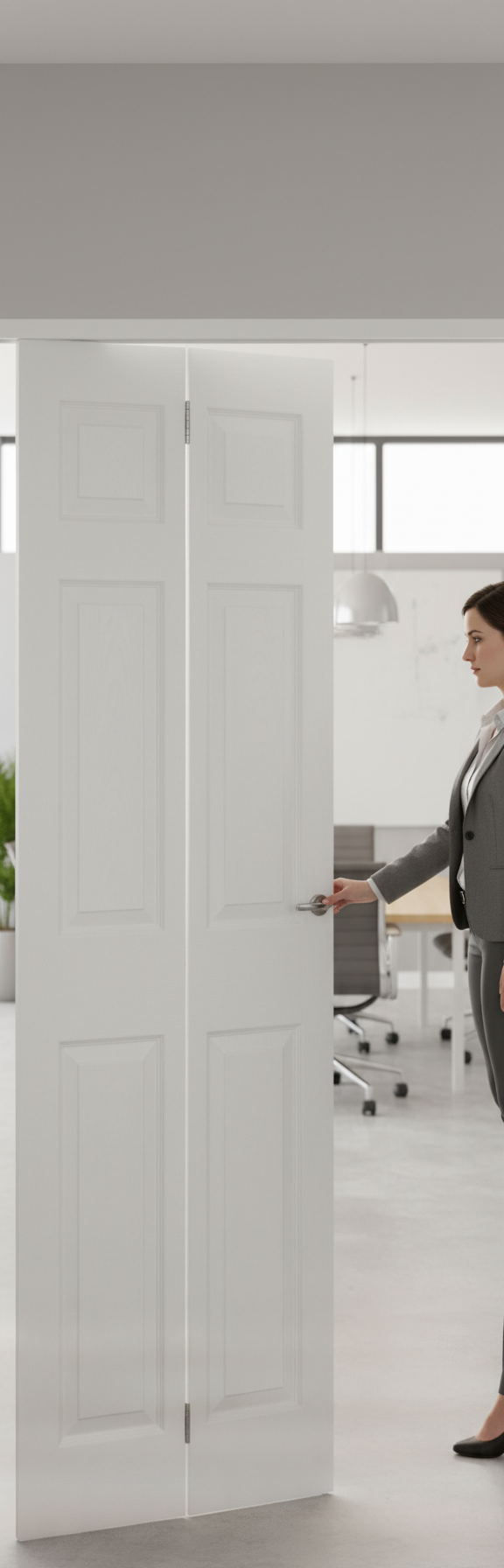 Premium White Moulded Bi-Fold Internal Door with Grained Effect and FSC Certification