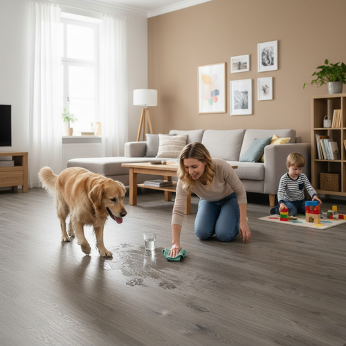 Premium 12mm Laminate Flooring with Water Resistant Surface and AC5 Wear Rating for Heavy Use in Modern Interiors