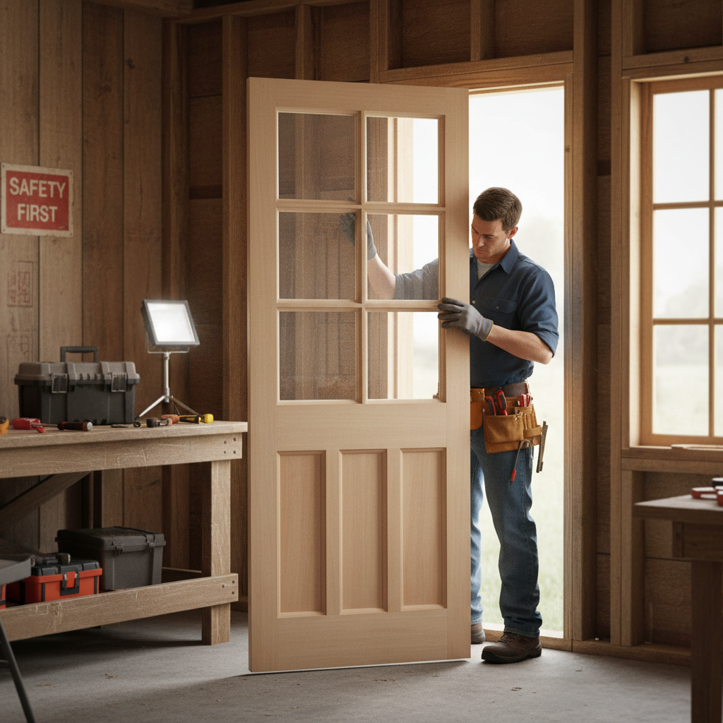 Premium External Door with Customizable Unglazed Panels for Personalization - High-Quality Professional Grade for Industrial and Commercial Applica...