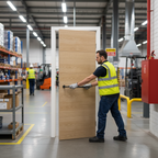 Premium Custom Made Contemporary Oak Fully Finished FD30 Fire Door with Bespoke Design Options