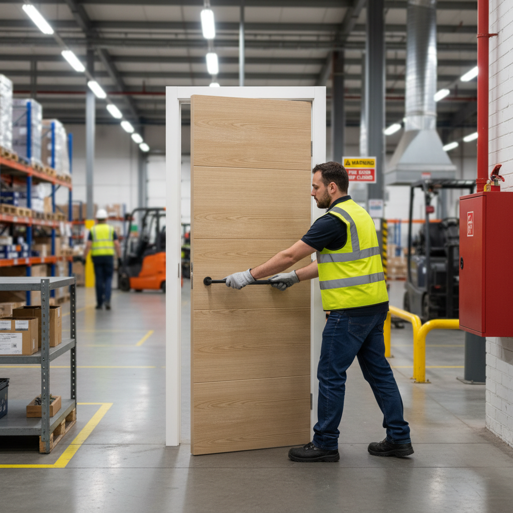 Premium Custom Made Contemporary Oak Fully Finished FD30 Fire Door with Bespoke Design Options