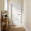 Internal White FD30 Fire Door, Primed Finish, Flat Shaker 4 Panel Design
