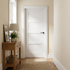 Internal White FD30 Fire Door, Primed Finish, Flat Shaker 4 Panel Design