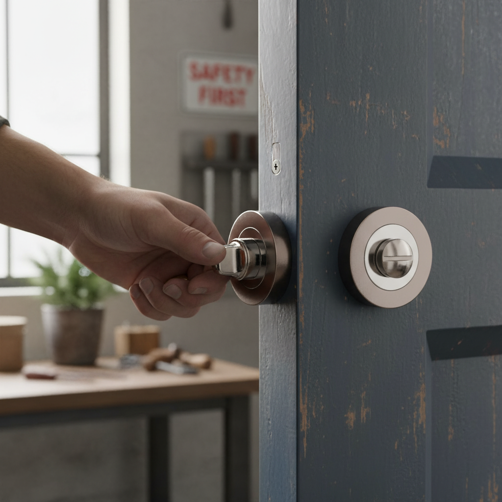 Premium Bathroom Turn and Release in Polished Chrome and Black Nickel Finish for Contemporary Internal Doors