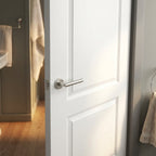 FD30 Fire Door, White Internal, Smooth Moulded Caprice 2 Panel, Primed Finish - detail view