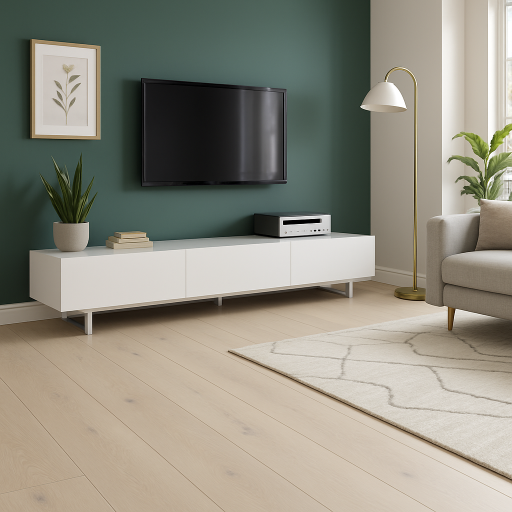 Engineered Real Wood Flooring - 14mm Light Brushed White Oak