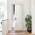 Premium White Primed Internal Shaker 4 Panel Framed Pocket Door Set for Elegant Home Interiors