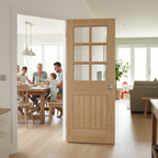 Premium Glazed Internal Door with Solid Core, Tongue and Groove Design, Clear Tempered Safety Glass and Custom Size Options