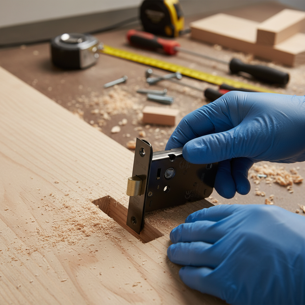 Premium 63mm CE Bathroom Lock with Black Nickel Finish - Durable and Safe Locking Mechanism for Enhanced Privacy