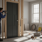 Premium Industrial Style Internal Door with Solid MDF Construction and Black Finish for Modern Interiors