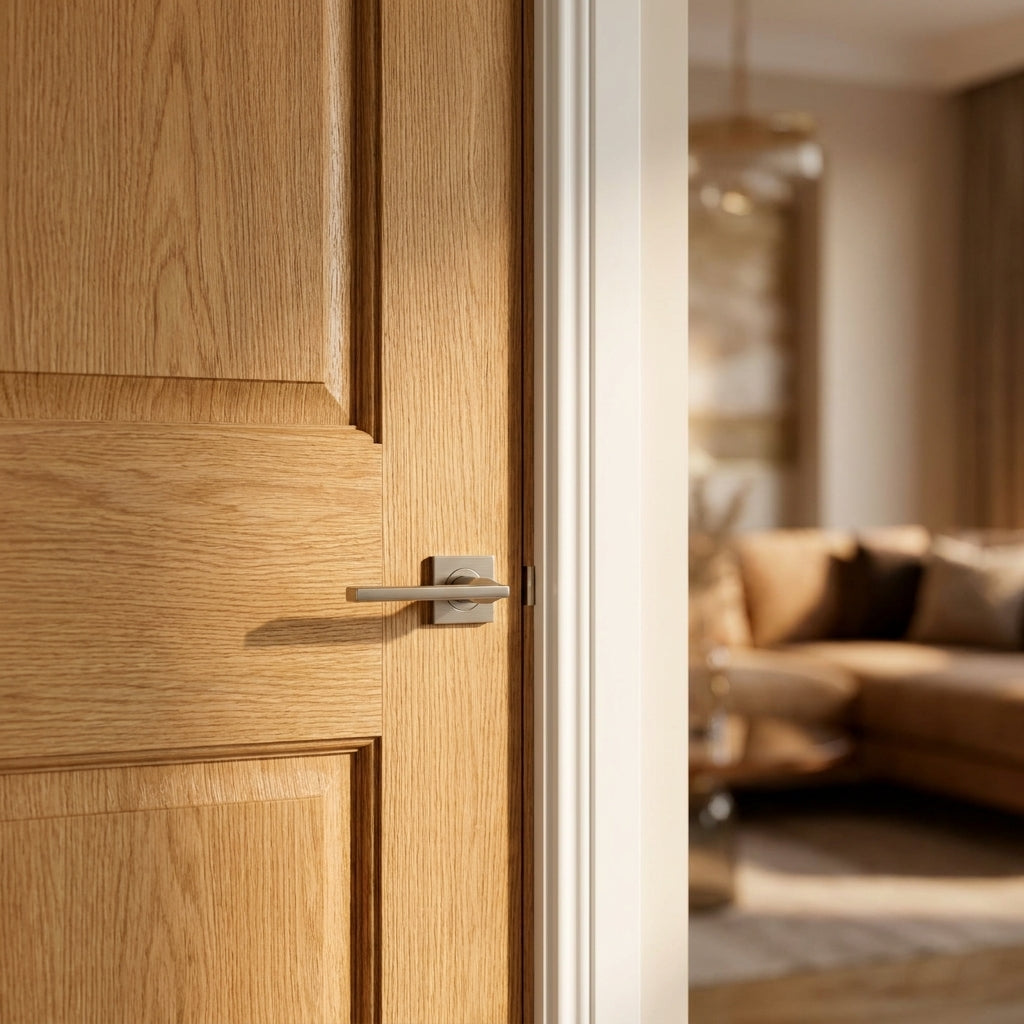 FD30 Fire Rated Made-to-Measure Unfinished Internal Oak Pattern 10 Door - detail view