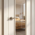 Internal White Primed Pattern 10 Door with Clear Glass - detail view