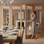Premium Clear Glazed French Double Doors with Matching Side Panels for Stylish Room Dividers