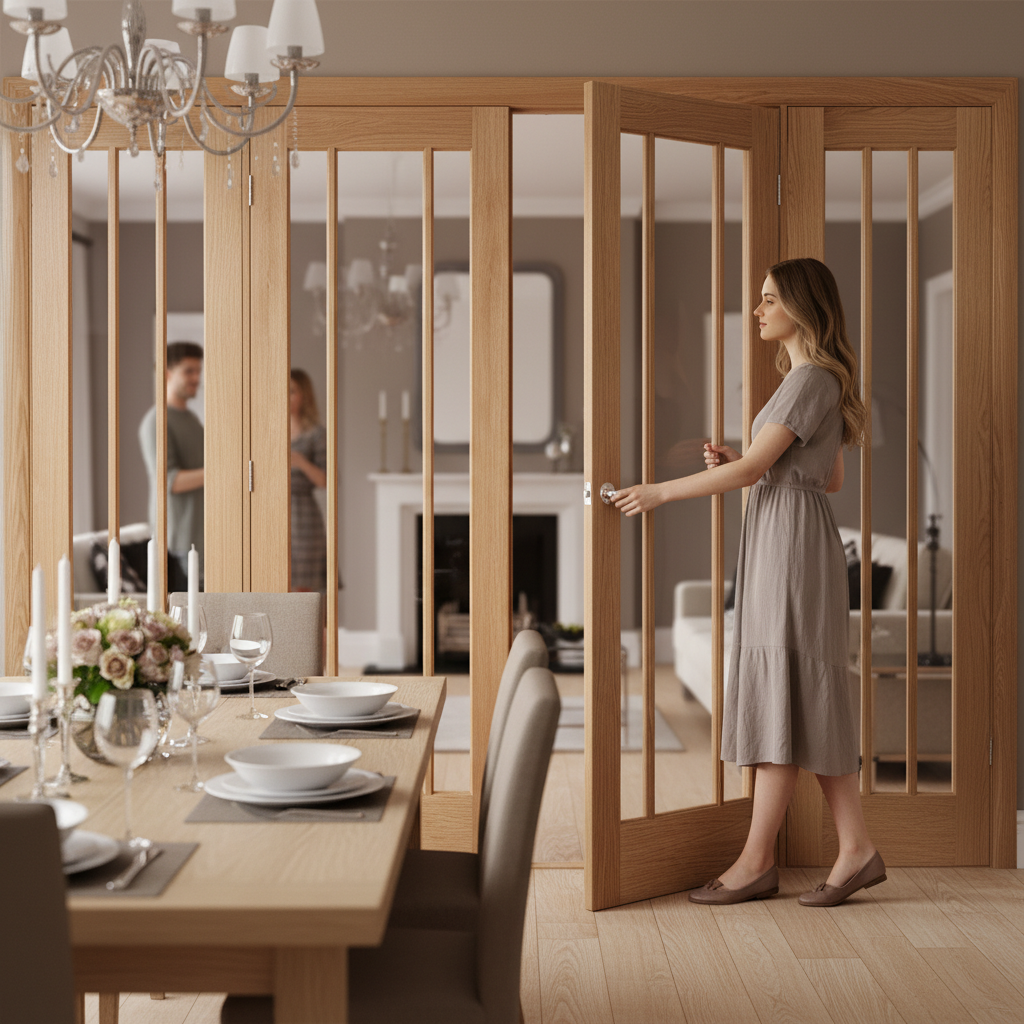 Premium Clear Glazed French Double Doors with Matching Side Panels for Stylish Room Dividers