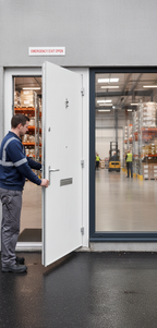 Premium Modern Flush External Fire Door Set with 30-Minute Fire Resistance, Multipoint Locking and Optional Accessories