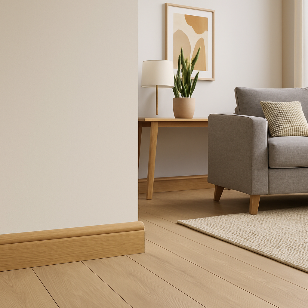 2.4m Torus Laminate Skirting Board in Light Oak Finish