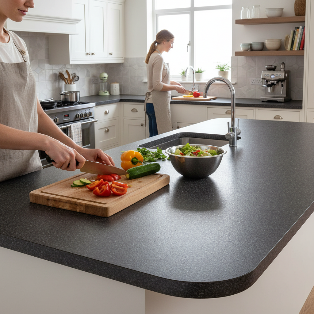 Rounded Edge Laminate Worktop 3000mm x 600mm x 28mm - Durable, Modern Design for Stylish Kitchens - Image 2