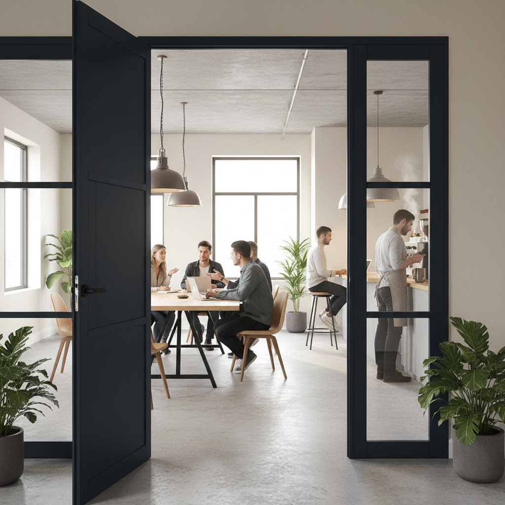 Premium 3 Panel Offset French Doors with Demi Panel for Modern Design, Multiple Sizes Available