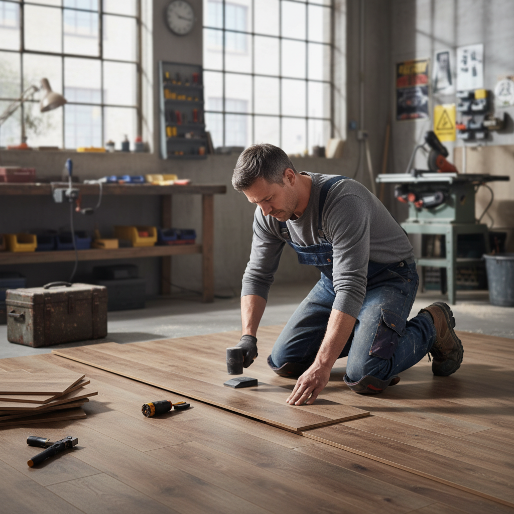 Premium 8mm Embossed Laminate Flooring with Water-Resistant Surface for Kitchens and Bathrooms