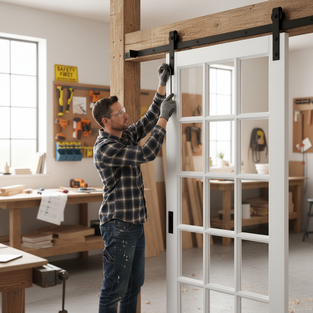 Premium Internal Primed Clear Glass Sliding Door Set 15L - Elegant Design with Seven Panels and Four Glazed Panes