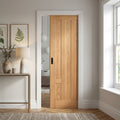 Pocket Door Set 100mm Internal Oak Fully Finished 5 Panel Stamford Design