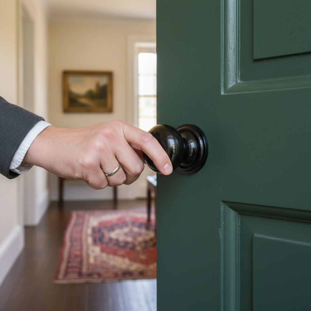 Premium 58mm Round Rose Mushroom Mortice Door Knob with Black Nickel Finish for Elegant Door Design - Image 2