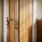 Internal Oak Door Made-to-Measure Unfinished with 1 Light Clear Glass - detail view