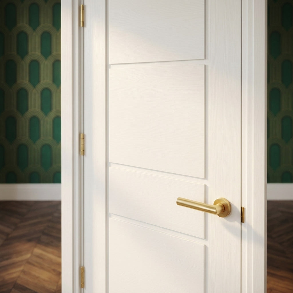 FD30 Fire Rated White Internal Smooth Lifestyle Ladder Door, Moulded Finish - detail view