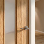 Oak Internal Door Unfinished with Obscure Toughened Glass, Solid Core - detail view