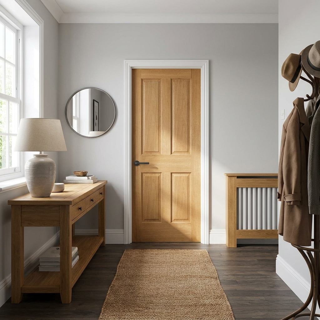 Internal Oak FD30 Fire Door Fully Finished Made-to-Measure Victorian