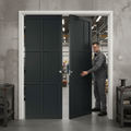 Premium Double Pocket Door Set with Galvanised Steel Frame, Adjustable Track, and Comprehensive Timber Lining Kit