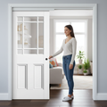 Premium White 9L Pocket Door Set with Galvanised Steel Frame and Adjustable Jamb Options for Timeless Home Elegance