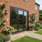 External Folding Patio Door in Matt Black Aluminium with 3+0 Clear Glass