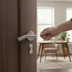 Premium Lever On Round Rose Handle Set with Chrome Hinges and Mortice Latch for Internal Doors - Image 2