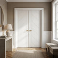 White Internal Primed Double Door - Monza Style with Semi-Solid Core