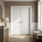 White Internal Primed Double Door - Monza Style with Semi-Solid Core