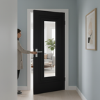 Premium Jet Black Internal Fully Finished Door with Clear Glass Panel for Elegant Home Interiors - Image 2