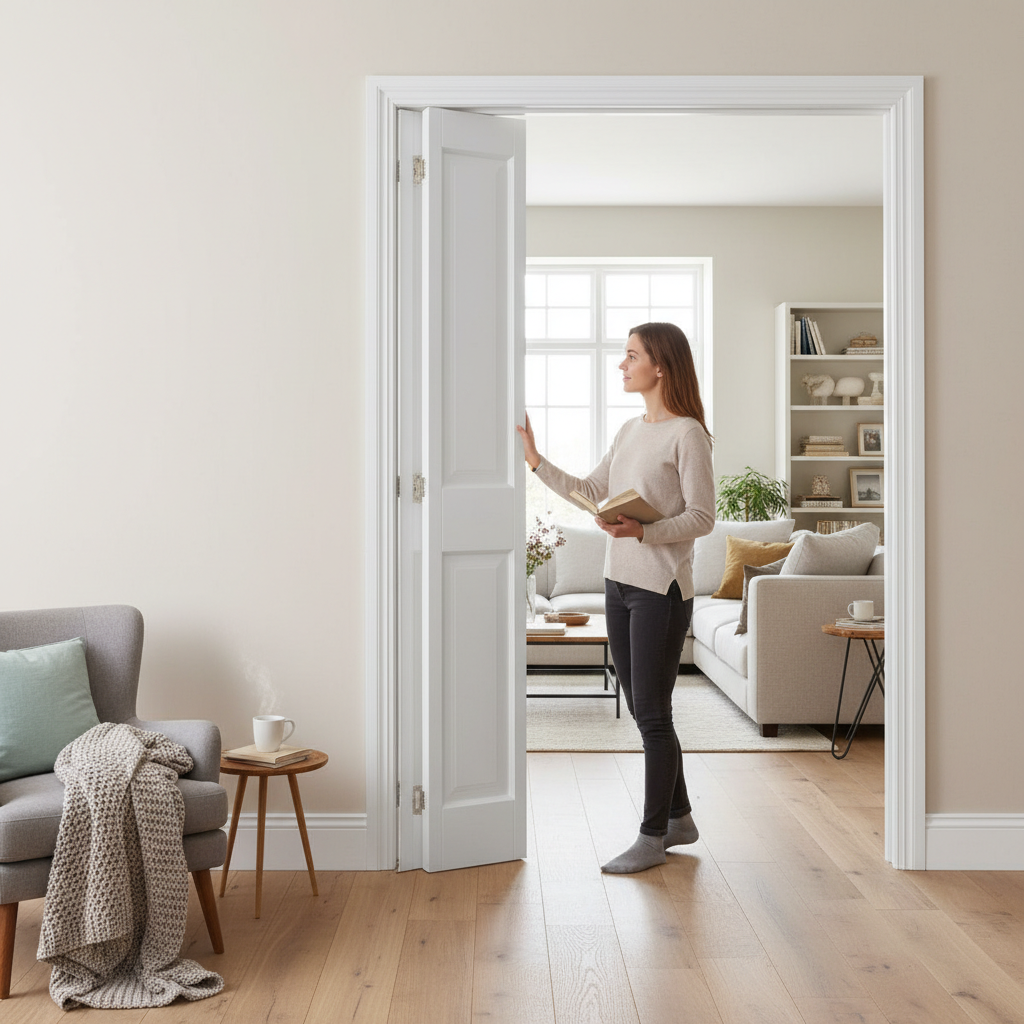 Premium Custom Made White Victorian Bifold with Track and Fixings for Elegant Internal Spaces