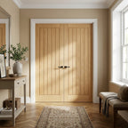 Internal Oak Door Pair, Unfinished, Solid Engineered Core, 121378