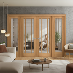 Premium Unfinished Oak Internal Room Divider Set with Clear Glass Panels for Elegant Interior Spaces - Image 2