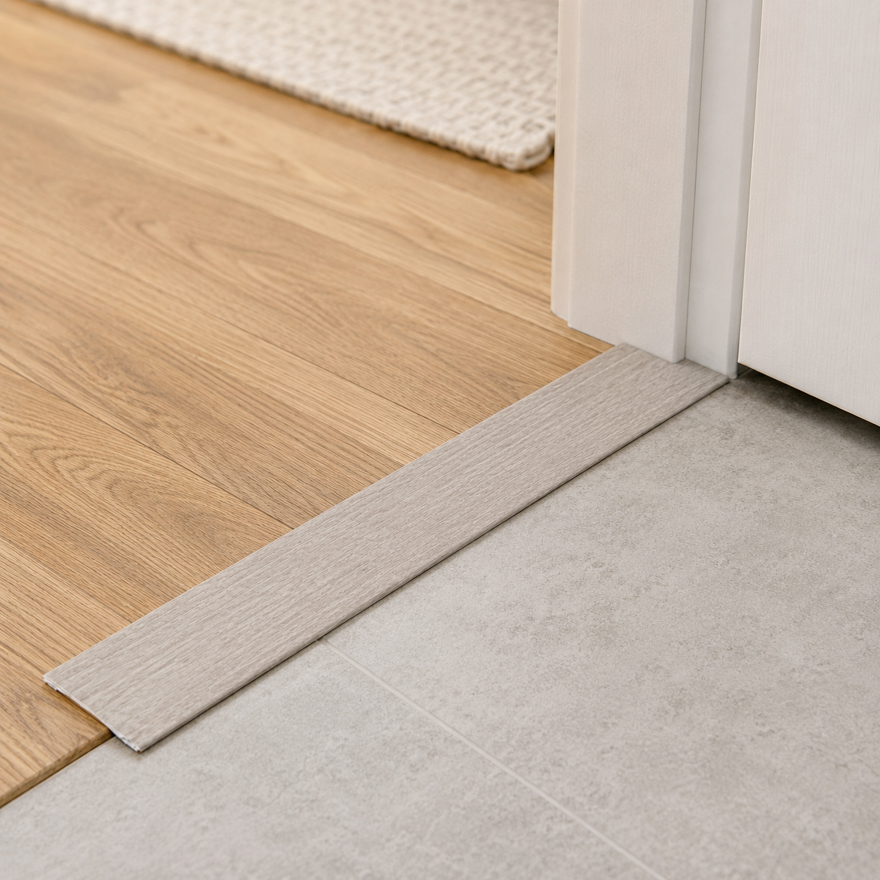 Self-Adhesive Light Grey Oak Adapting Door Profile 900mm