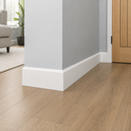 2.4m Skirting Board, White Painted Chamfered, 14mm x 90mm