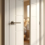 Internal White Door with 1 Light Clear Glass Glazing, Primed Finish - detail view
